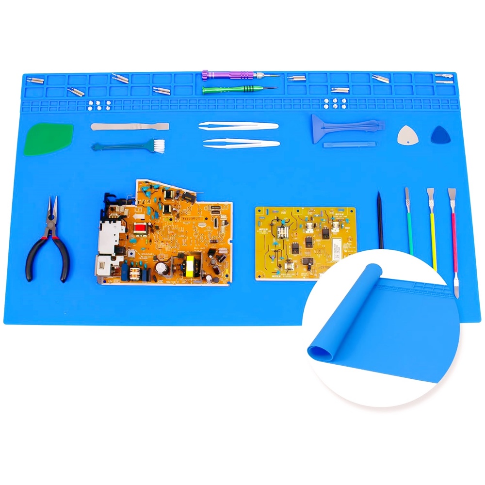 Electronics Repair Workbench - Heat-Resistant Silicone Soldering Pad - Non-Slip